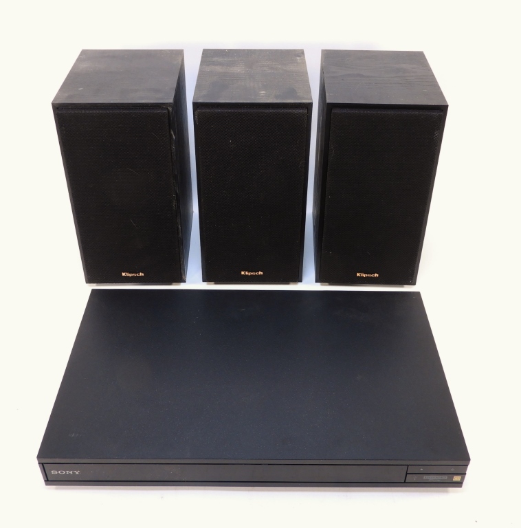4PC KLIPSCH SPEAKERS & SONY BLU RAY