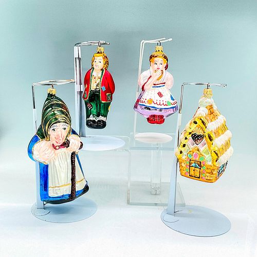 4PC KOMOZJA GLASS ORNAMENTS,