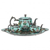 (4PC) KOREAN ENAMELED SILVER S