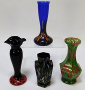 4PC KRALIK BOHEMIAN ART GLASS