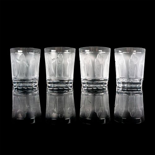 4PC LALIQUE LOWBALL GLASSES, FEMMES