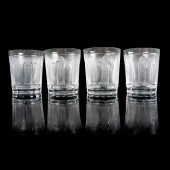 4PC LALIQUE LOWBALL GLASSES, F
