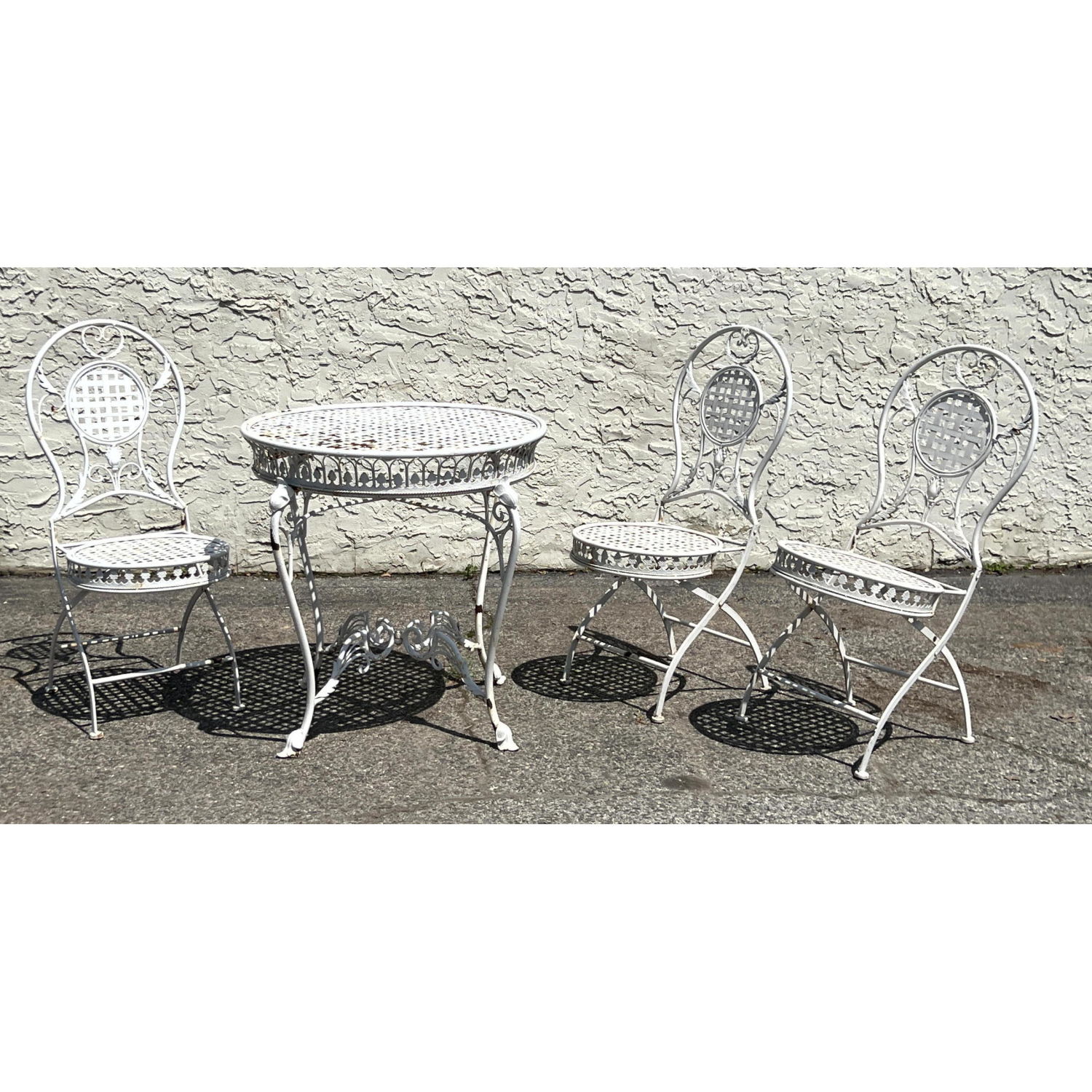 4pc Painted White Lattice Outdoor
