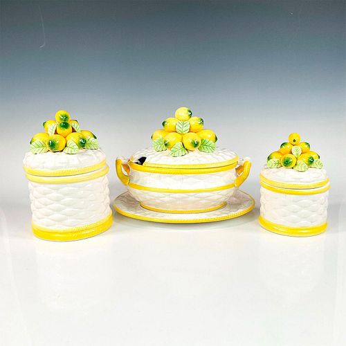 4PC ROBERT NEMITH MAJOLICA LIDDED
