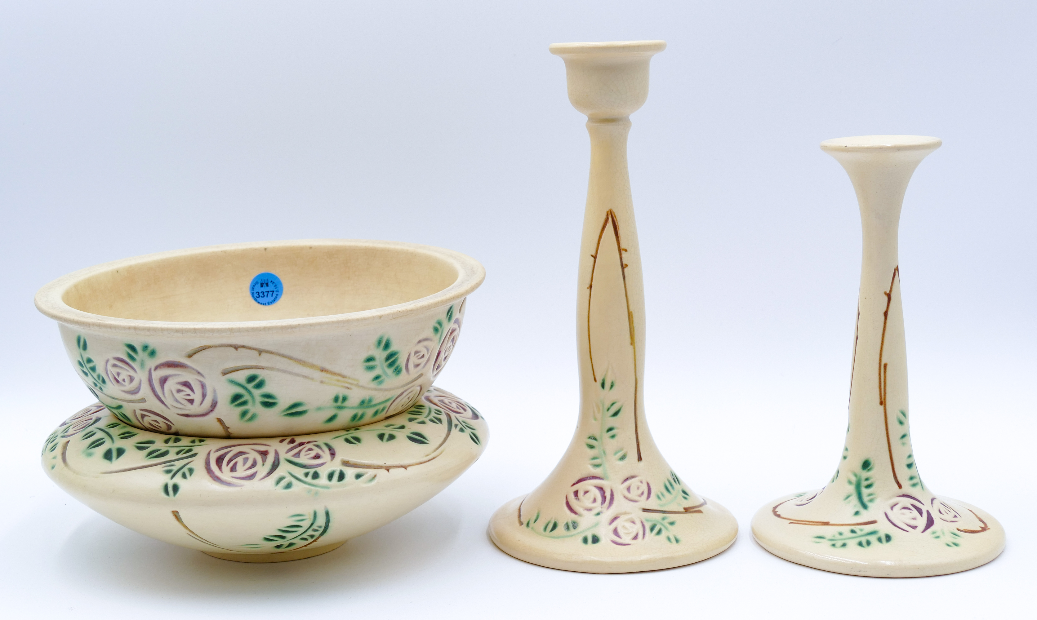 4pc Roseville Velmoss Pottery