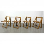 4pc Set Modernist Wood Slat Fo