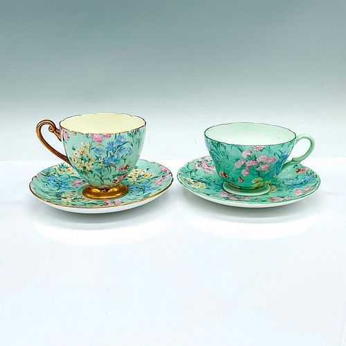 4PC SHELLEY BONE CHINA CUPS AND