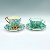 4PC SHELLEY BONE CHINA CUPS AN