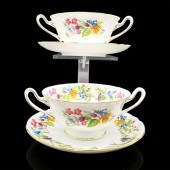 4PC SHELLEY SOUP BOWLS AND SAU