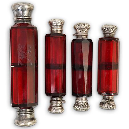 (4PC) SILVER & CRYSTAL VANITY