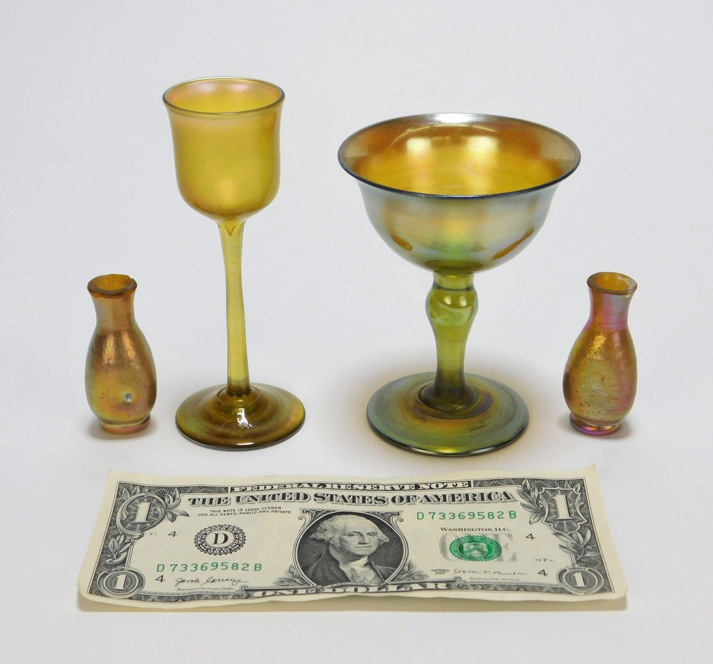 4PC TIFFANY FAVRILE GLASS