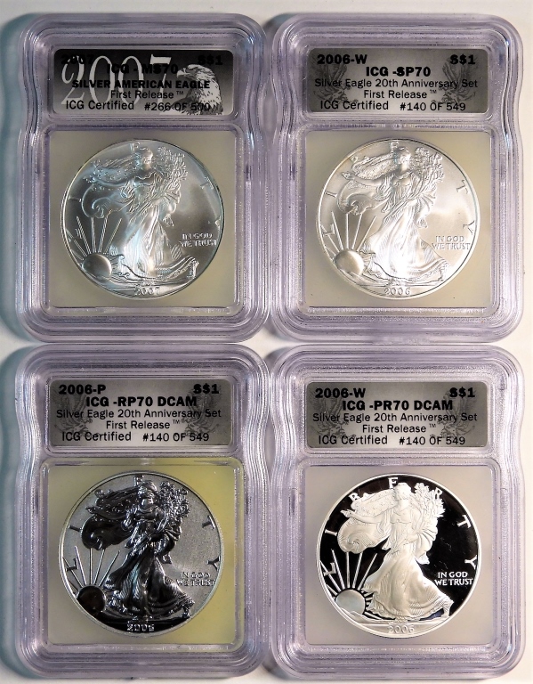 4PC UNITED STATES $1 SILVER EAGLE