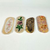 4PC VINTAGE BELGIUM BEADED EYE
