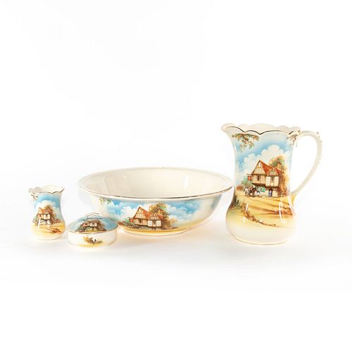 4PC VINTAGE FALCON WARE DRESSER