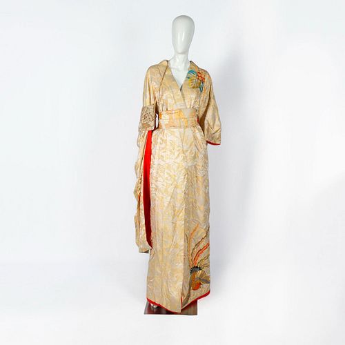 4PC VINTAGE JAPANESE SILK GOLDEN