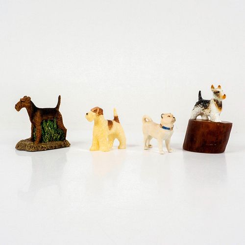 4PC VINTAGE PORCELAIN DOG