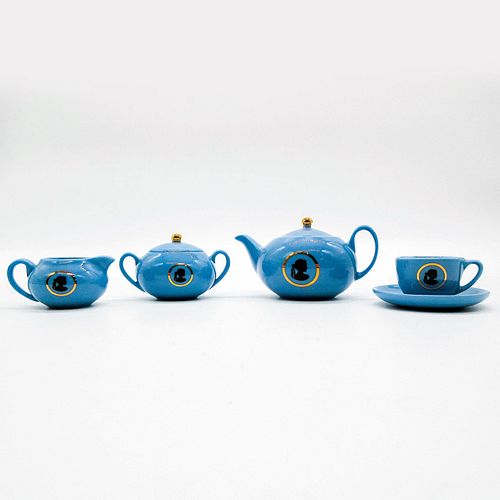4PC WEDGWOOD BLUE CAMEO TEA SET