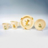 4PC WELLER WARE POTTERY CHILDR