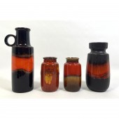 4pc WEST GERMAN Art Pottery Mo