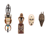 4PCS AFRICAN CEREMONIAL MASKS