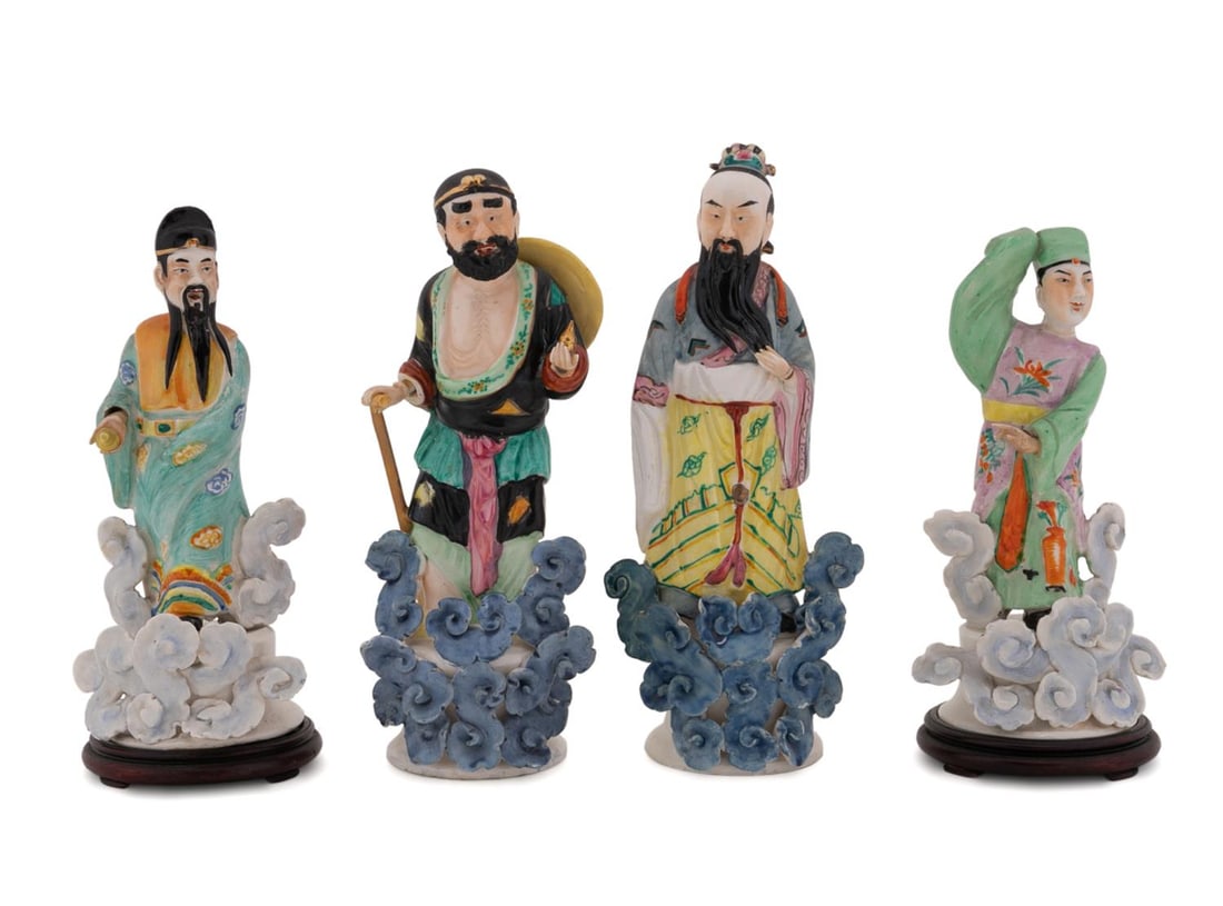 4PCS, CHINESE PORCELAIN IMMORTAL