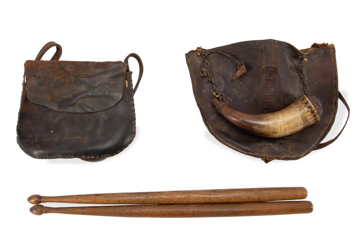 4PCS DRUMSTICKS & TWO LEATHER