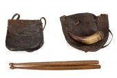 4PCS DRUMSTICKS & TWO LEATHER