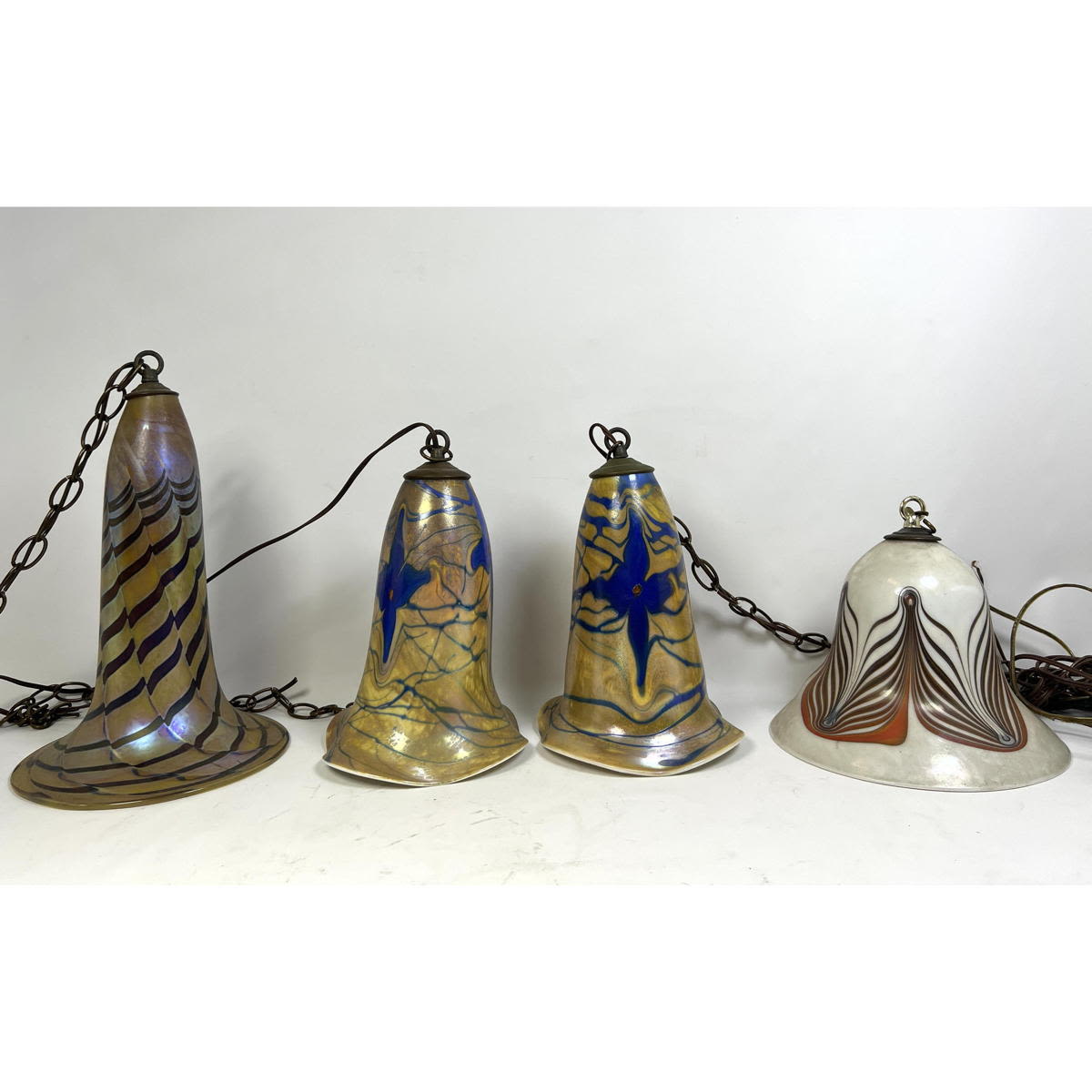 4pcs FELLERMAN Art Glass Pendant