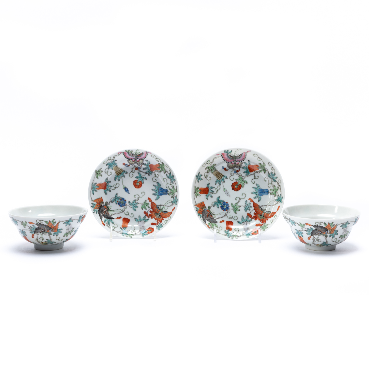 4PCS, PAIR CHINESE BUTTERFLY