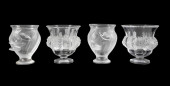 4PCS TWO PAIRS OF LALIQUE VASE