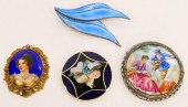 4PCS VINTAGE STONE ENAMEL PORC
