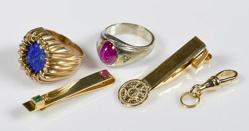 5 14K AND 18K GENT'S JEWELRY
