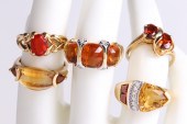 (5) 14K yellow gold rings to i