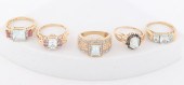 (5) 14K yellow gold rings to i
