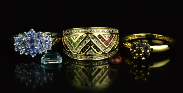 (5) 18K Gold & Sterling Silver