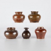 5 18TH C. CHINESE TEADUST VESS