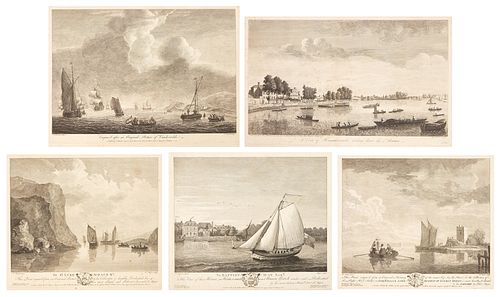 5 18TH CENT. MARINE ENGRAVINGS,