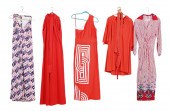 (5) 1970's dresses, jumpsuits,