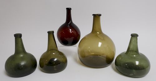 5 AMERICAN BLOWN GLASS WINE/BAR