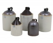 5 AMERICAN STONEWARE CROCKS Co