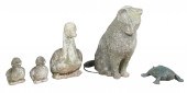 (5) Animal garden statues, c/o