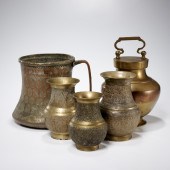 (5) ANTIQUE ASIAN BRASS AND CO
