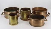 5 ANTIQUE ENGLISH BRASS IMPERI