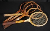 (5) ANTIQUE TENNIS RACQUETS, P