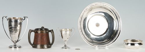 5 ANTIQUE TROPHIES INCL. STERLING