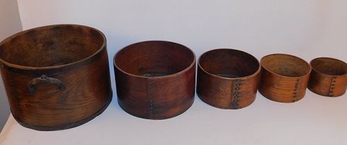 5 ANTIQUE WOOD MEASURES NHLot of