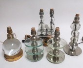 5 ART DECO CHROME AND GLASS BA