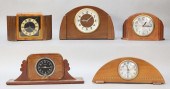 5 ART DECO SHELF CLOCKS5 art d