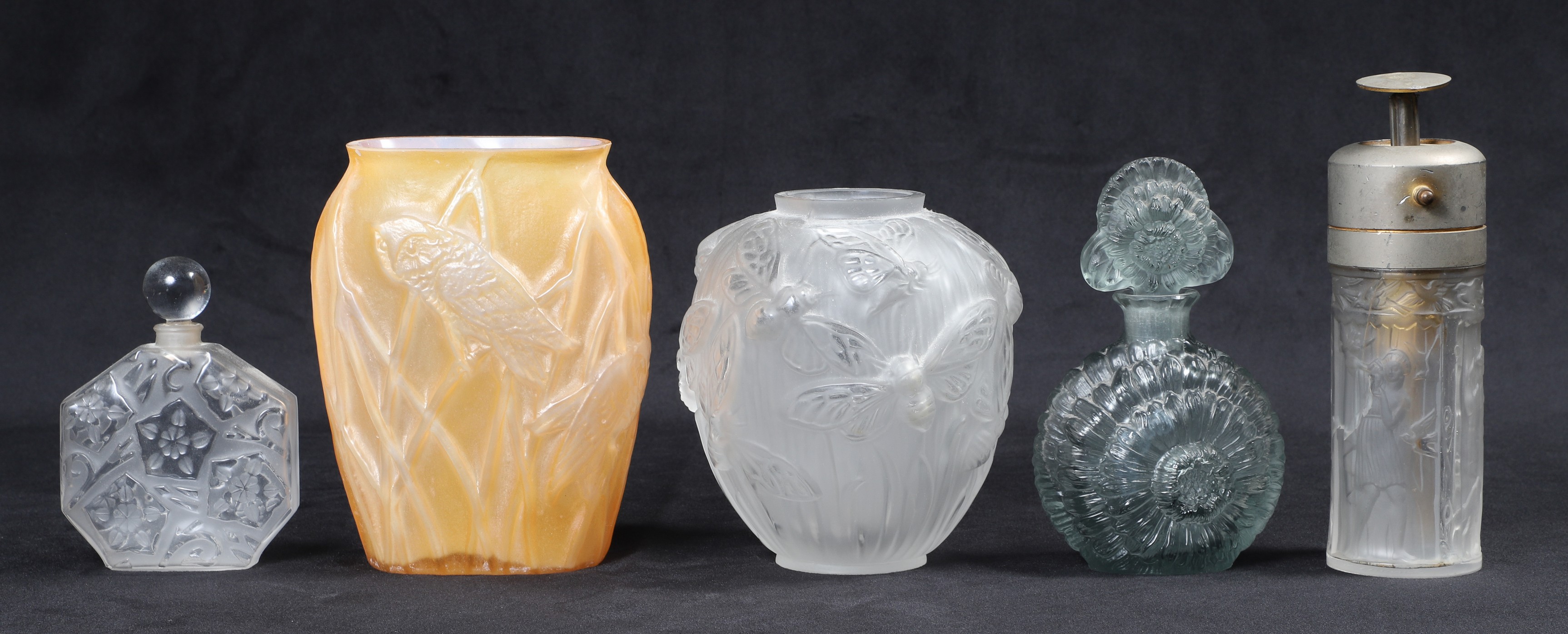 (5) Art Deco vases and scent
