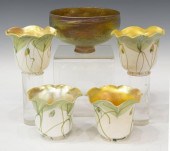 (5) ART GLASS LAMP SHADES, QUE